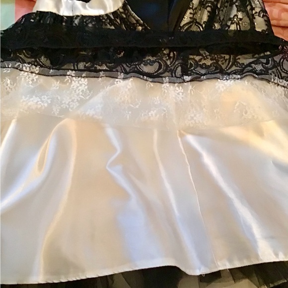 Jessica McClintock for Gunne Sax black & white retro prom dress, sz 7 strapless. - Picture 13 of 13